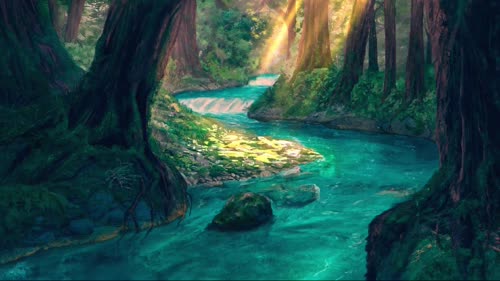 Fantasy forest river