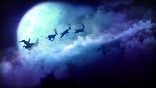 santa clouds reindeer sledding christmass live wallpaper