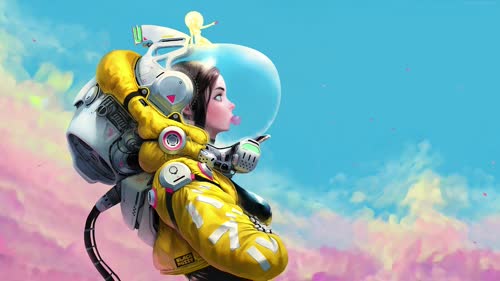  Yellow Space Suit Girl