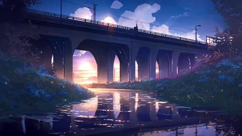 【4k】桥中夜景