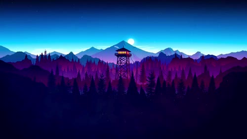 Firewatch tower purple